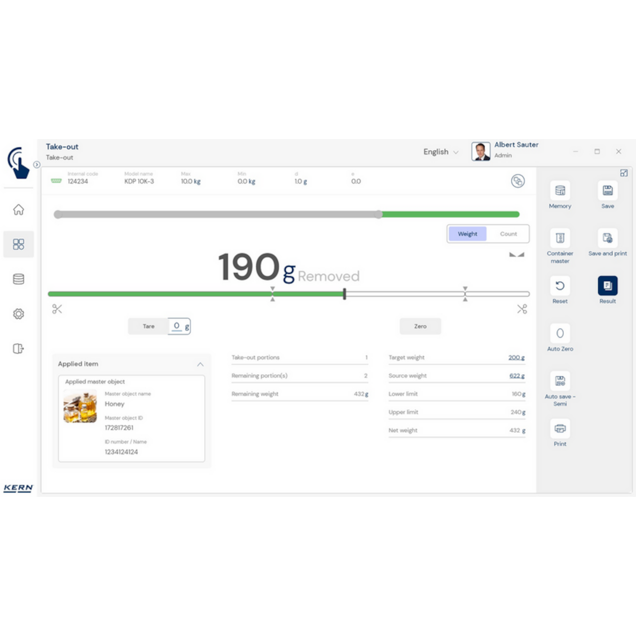 KERN EasyTouch SET-08 Take-out