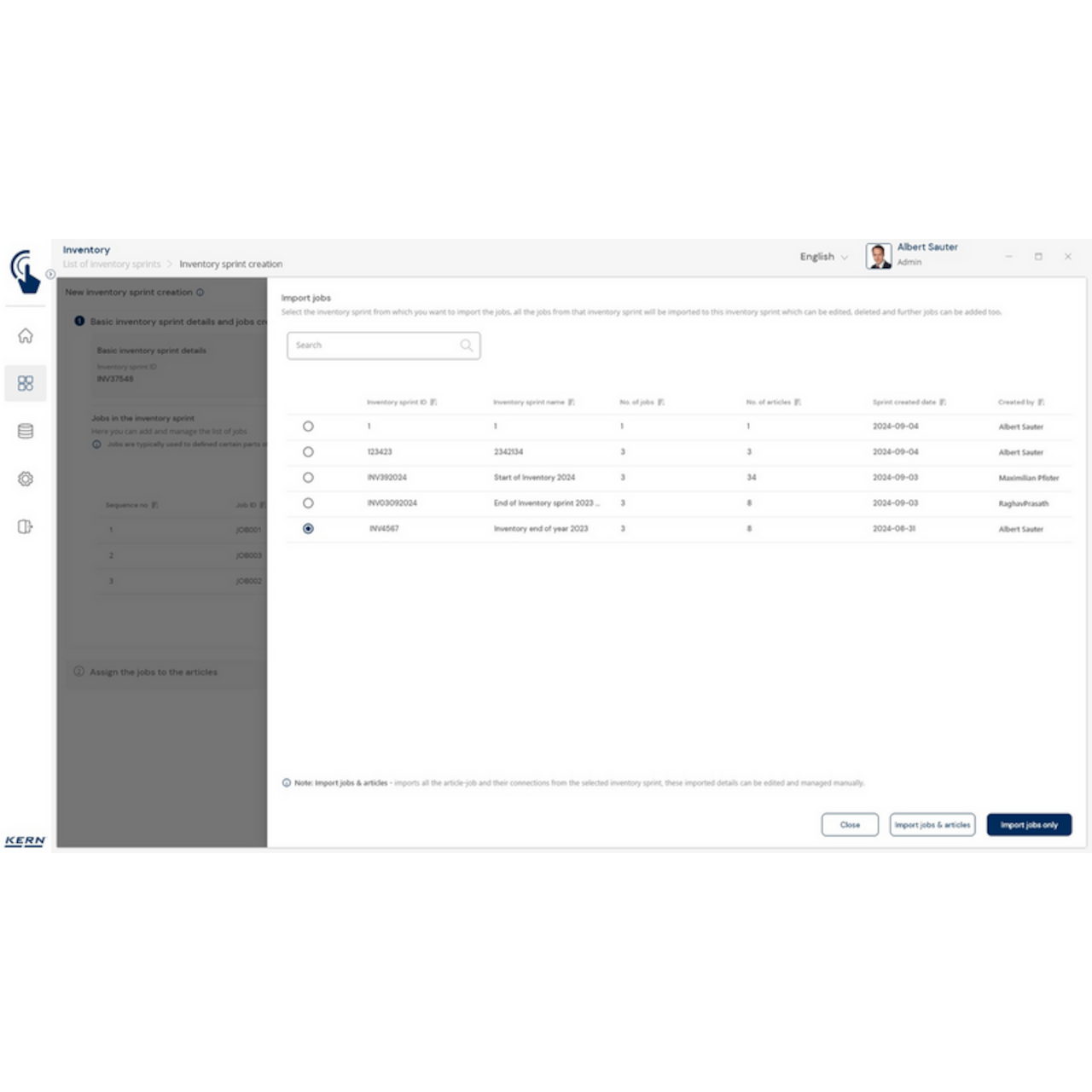 KERN EasyTouch SET-52 Inventory