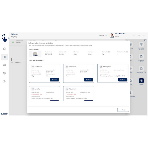 KERN EasyTouch SET-11 Safety