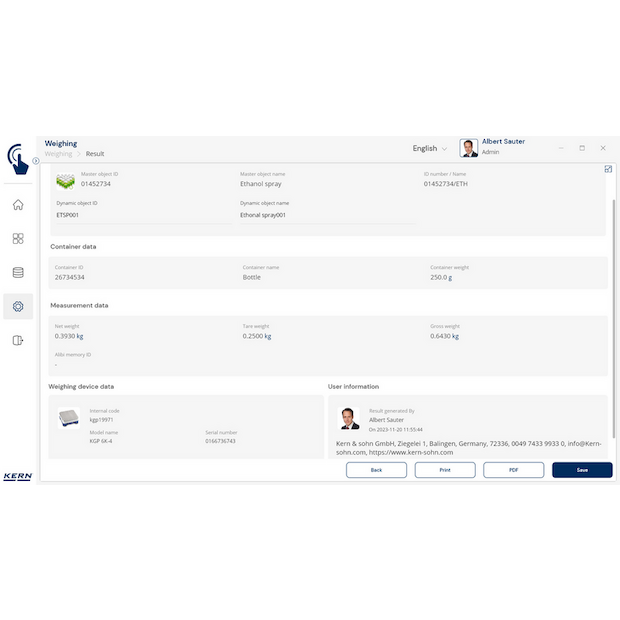 KERN EasyTouch SET-18 Container Master