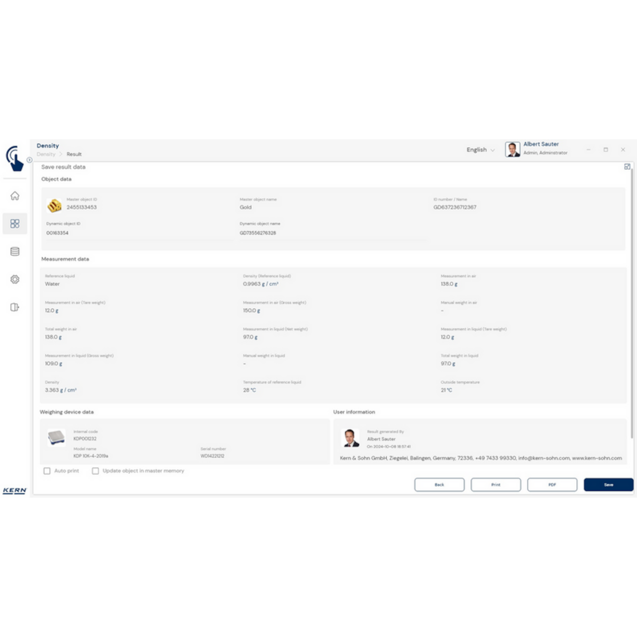 KERN EasyTouch SET-04 Density