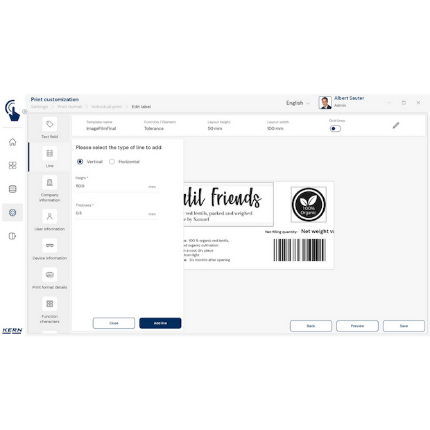 KERN EasyTouch SET-14 Individual Print