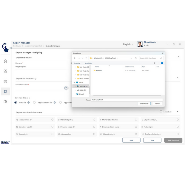 KERN EasyTouch SET-37 Export Manager