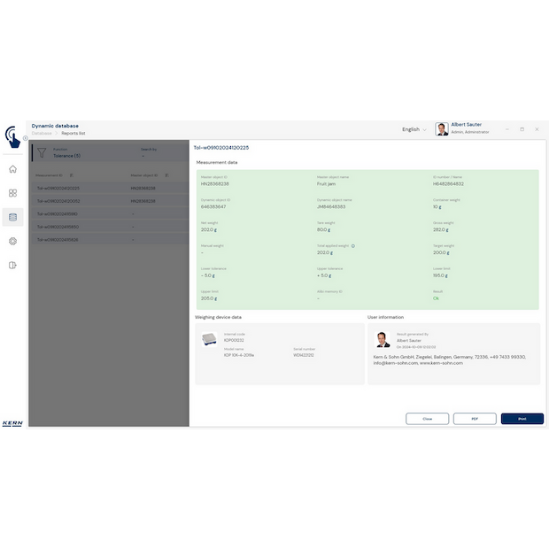 KERN EasyTouch SET-31 Tolerance