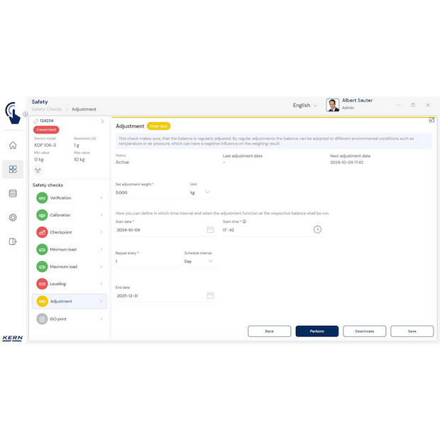 KERN EasyTouch SET-11 Safety