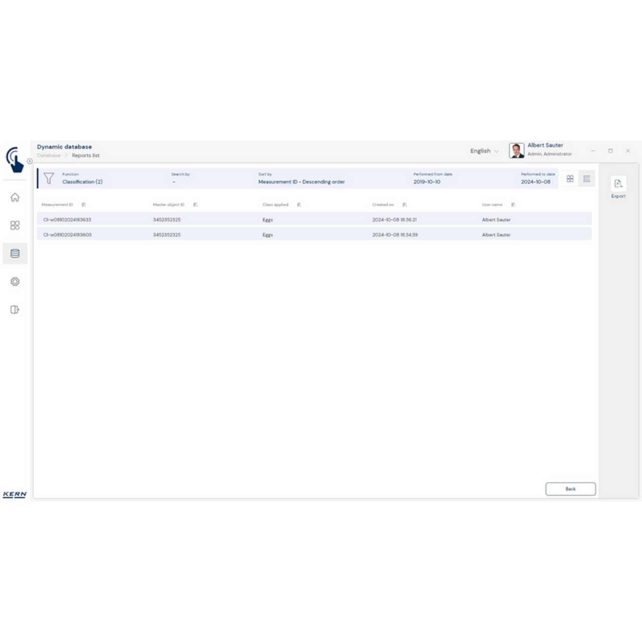 KERN EasyTouch SET-06 Classification