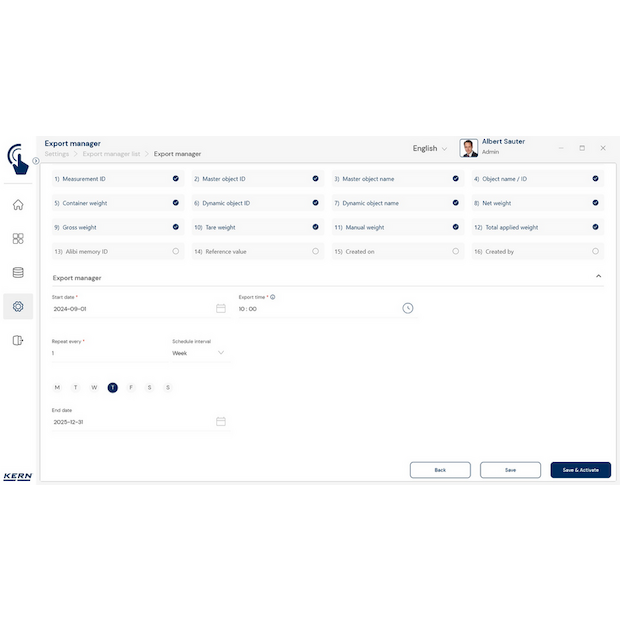 KERN EasyTouch SET-37 Export Manager