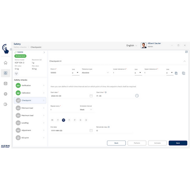 KERN EasyTouch SET-11 Safety