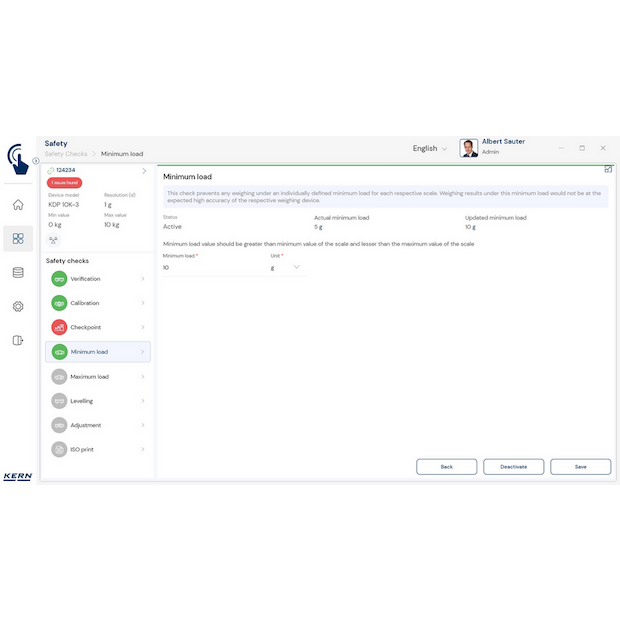KERN EasyTouch SET-11 Safety