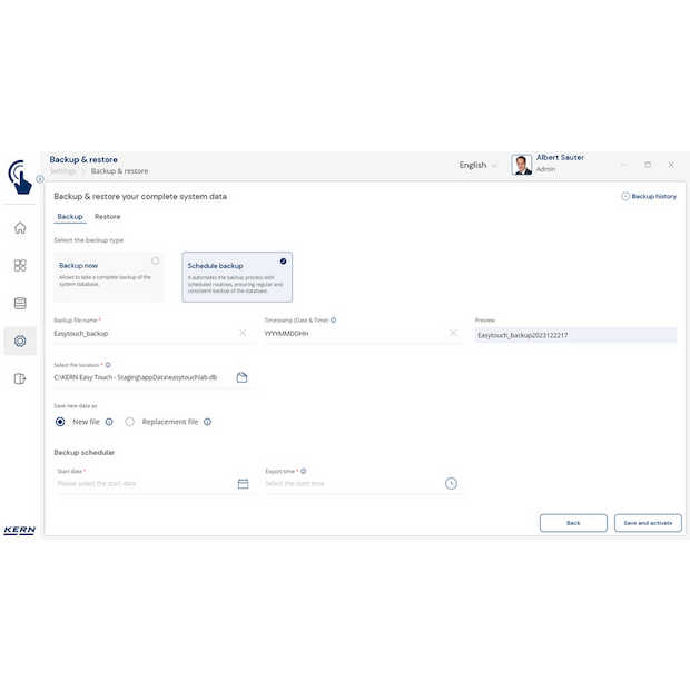 KERN EasyTouch SET-46 Backup Scheduler