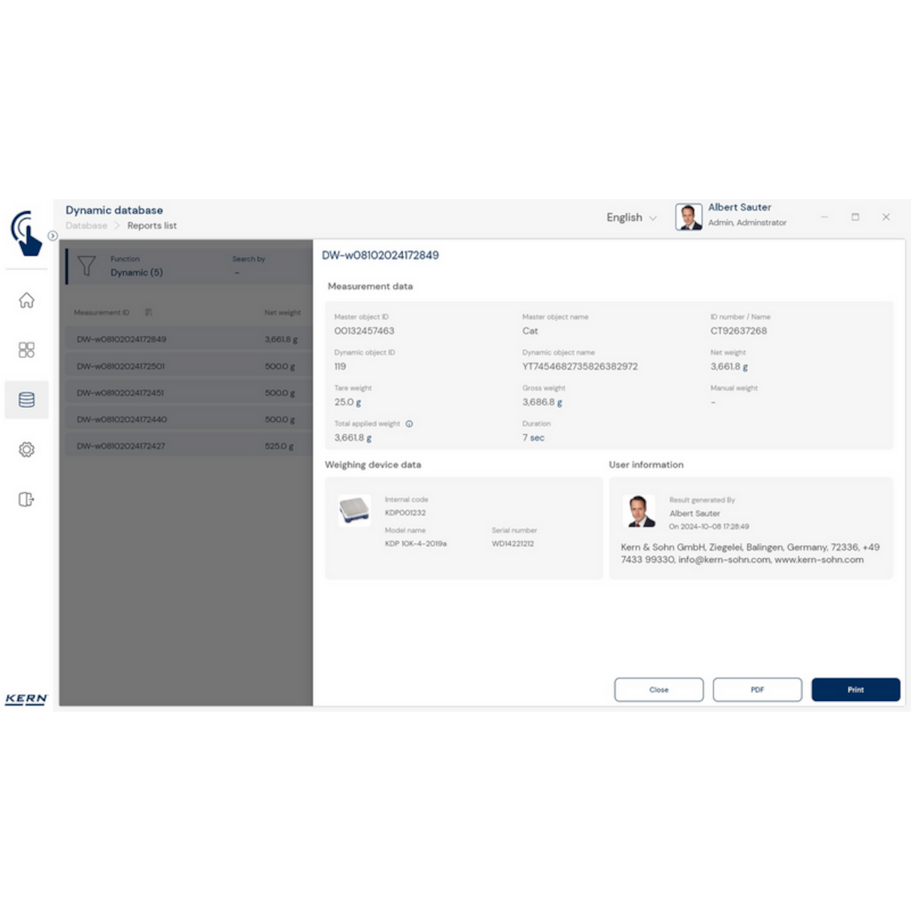 KERN EasyTouch SET-05 Dynamic