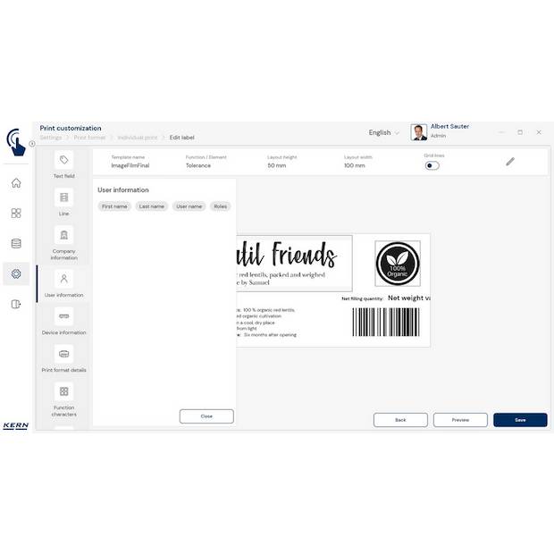 KERN EasyTouch SET-14 Individual Print