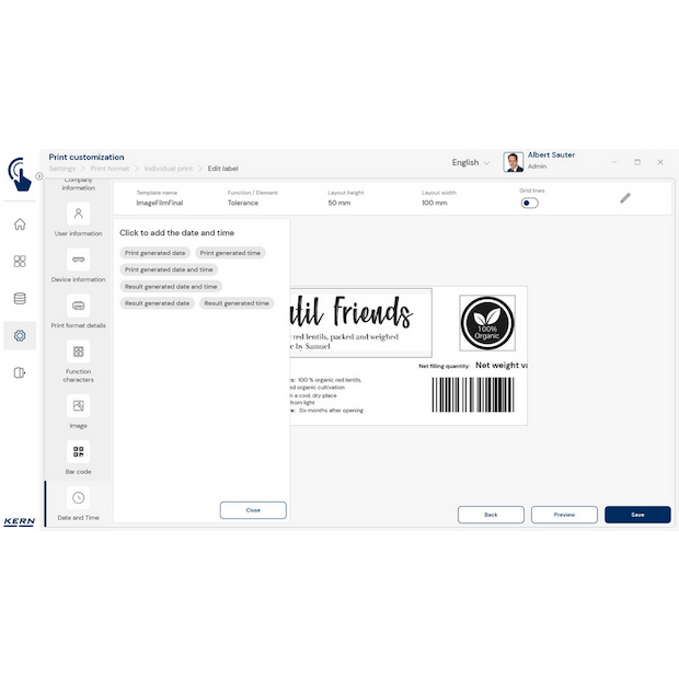 KERN EasyTouch SET-14 Individual Print