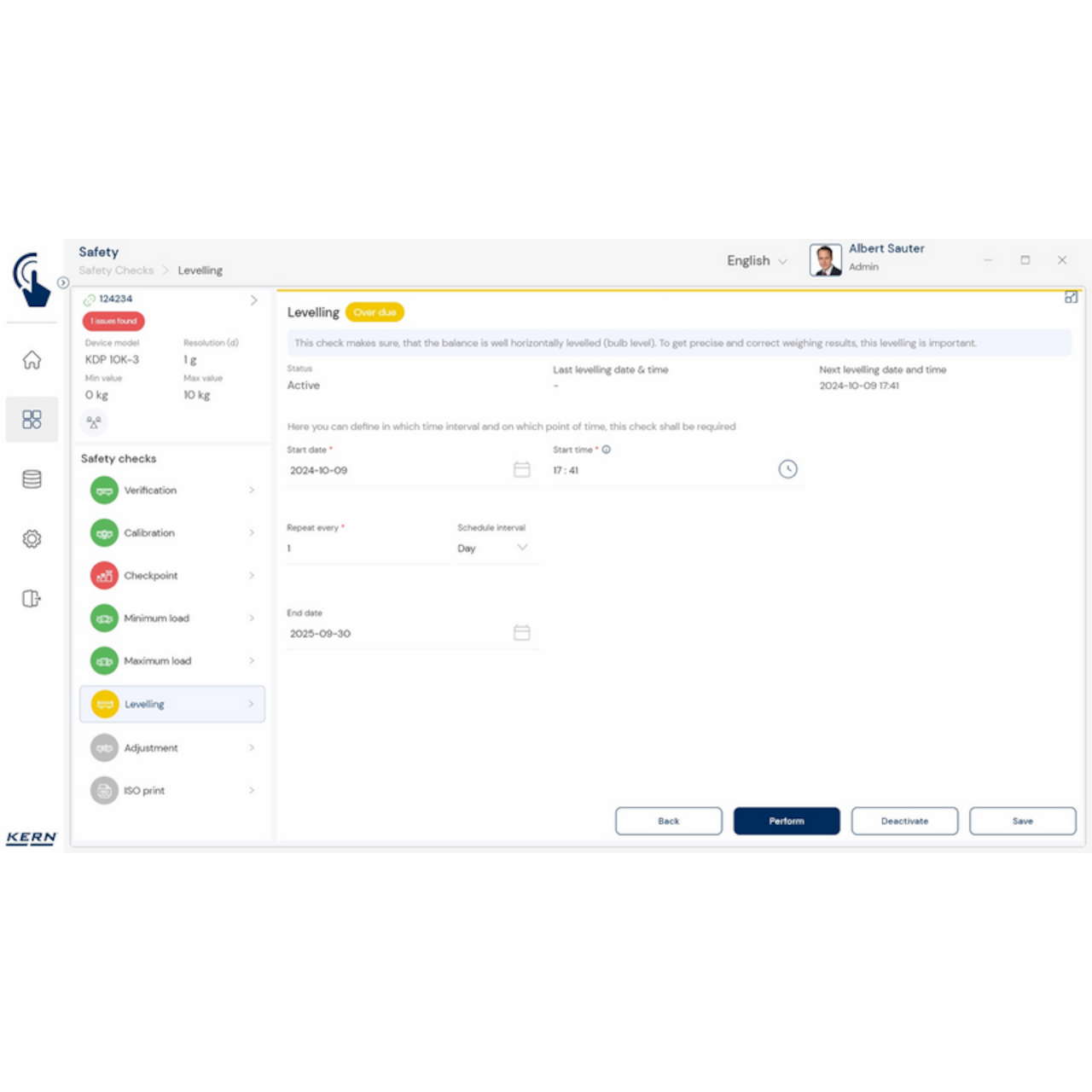 KERN EasyTouch SET-11 Safety