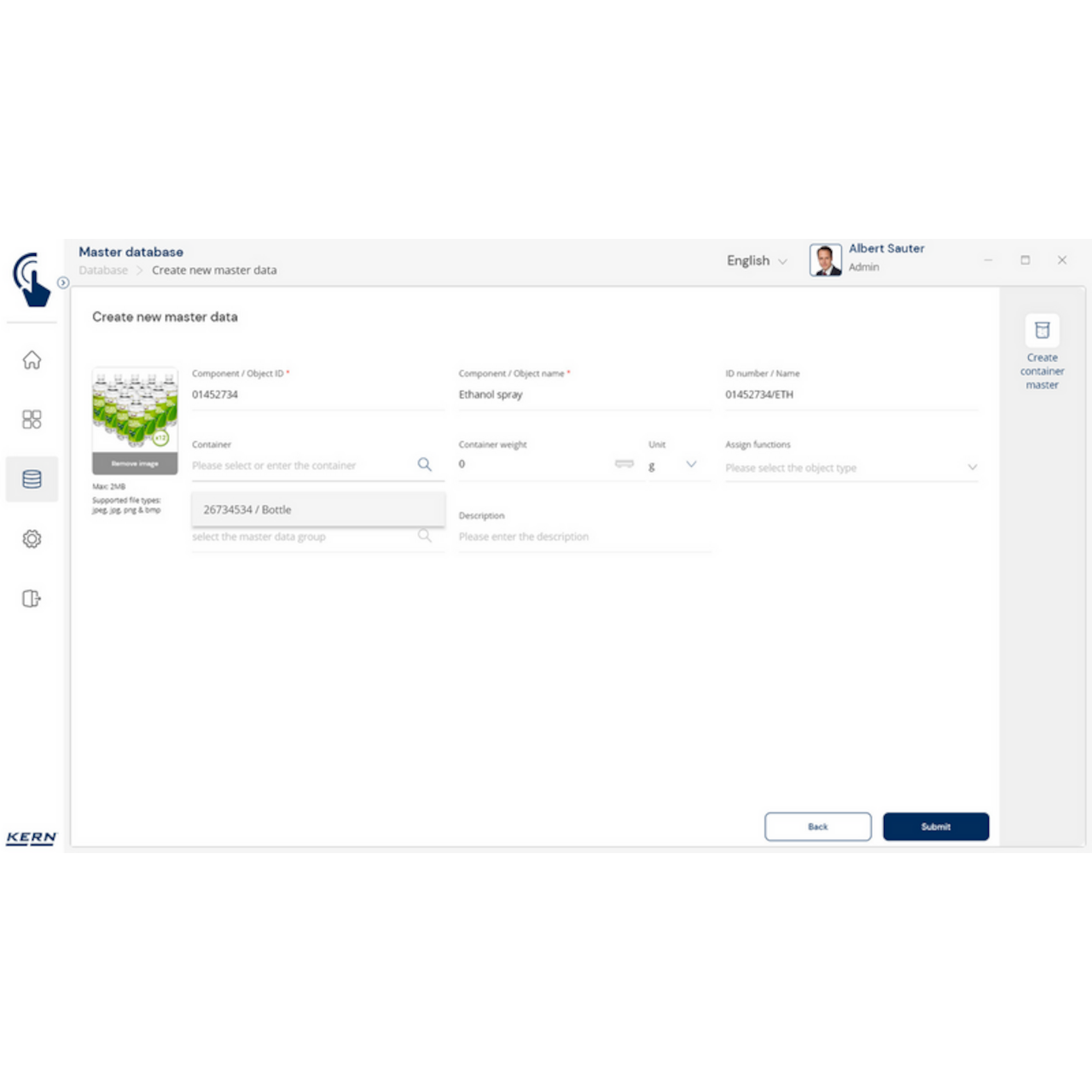 KERN EasyTouch SET-18 Container Master