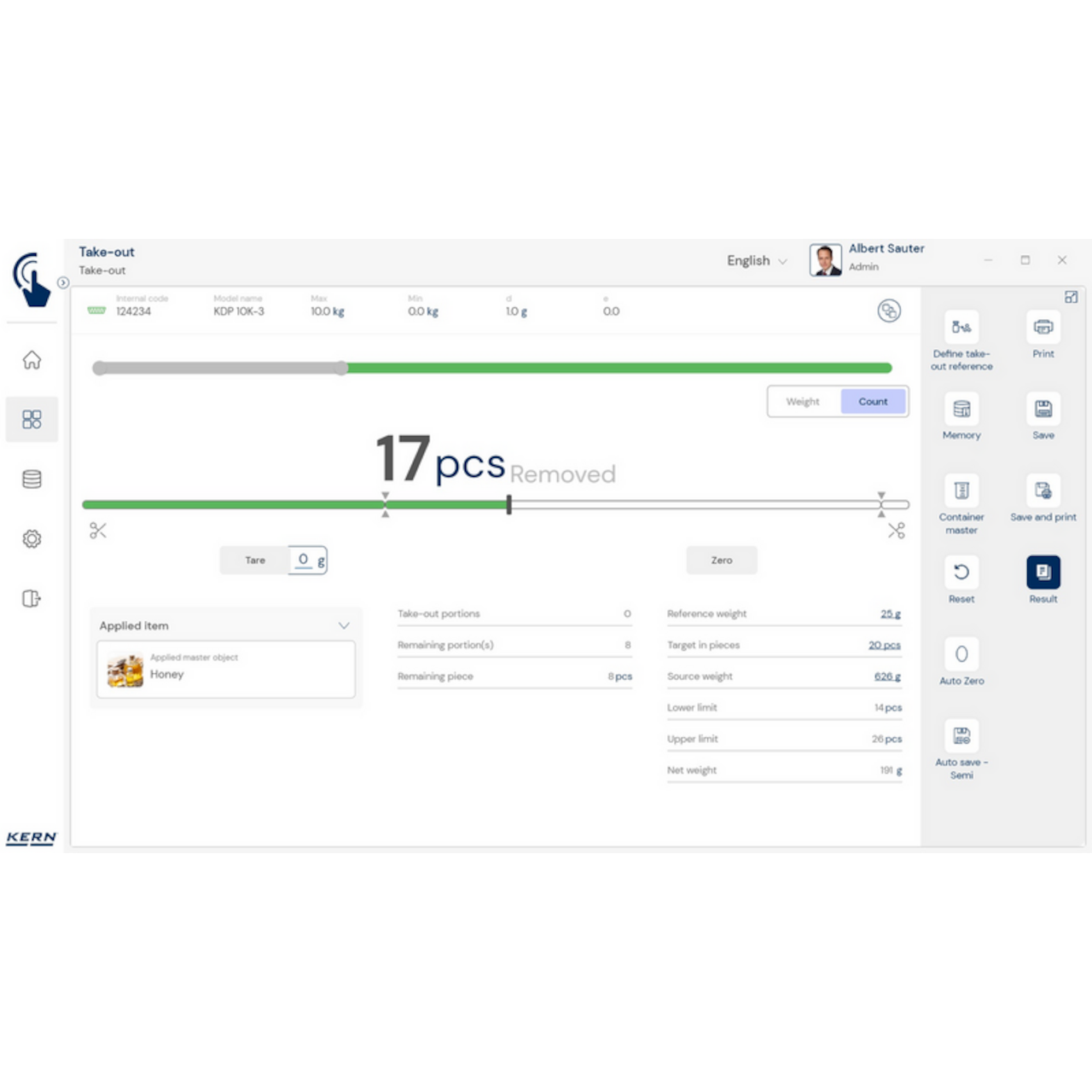KERN EasyTouch SET-08 Take-out
