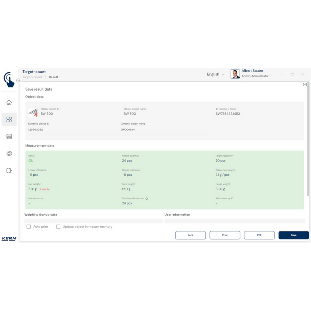KERN EasyTouch SET-33 Target Count