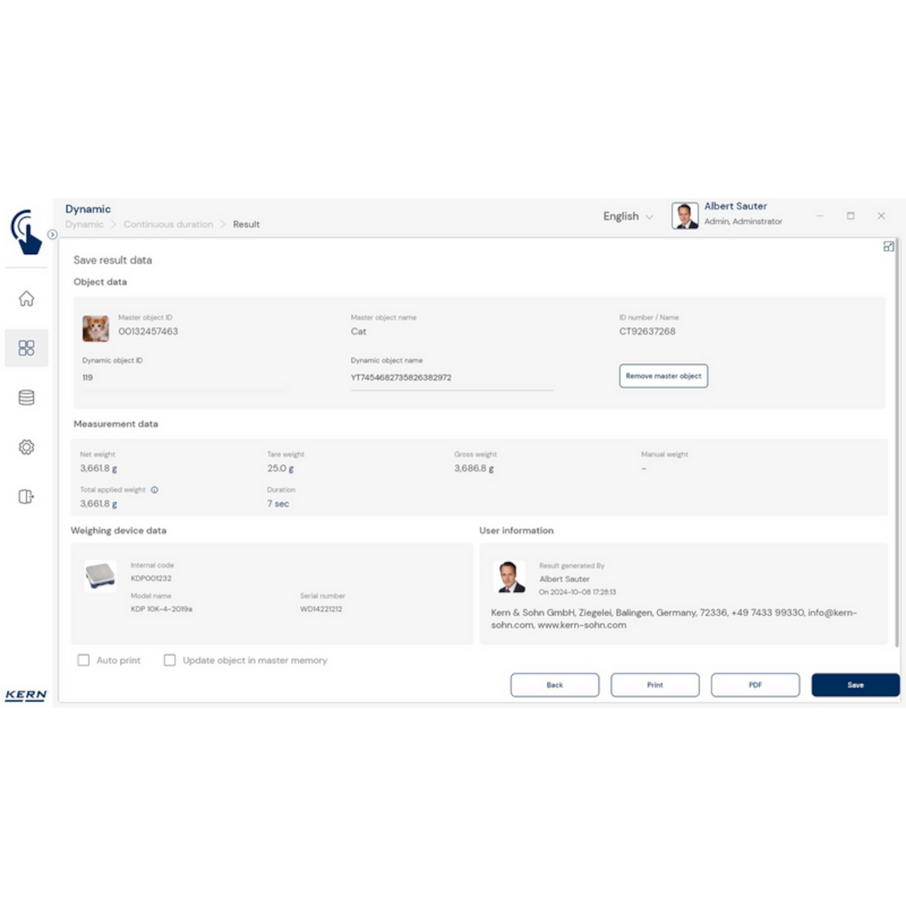 KERN EasyTouch SET-05 Dynamic