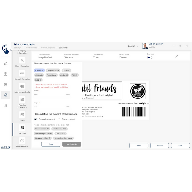 KERN EasyTouch SET-14 Individual Print