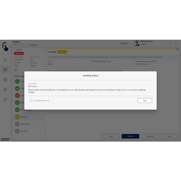 KERN EasyTouch SET-11 Safety