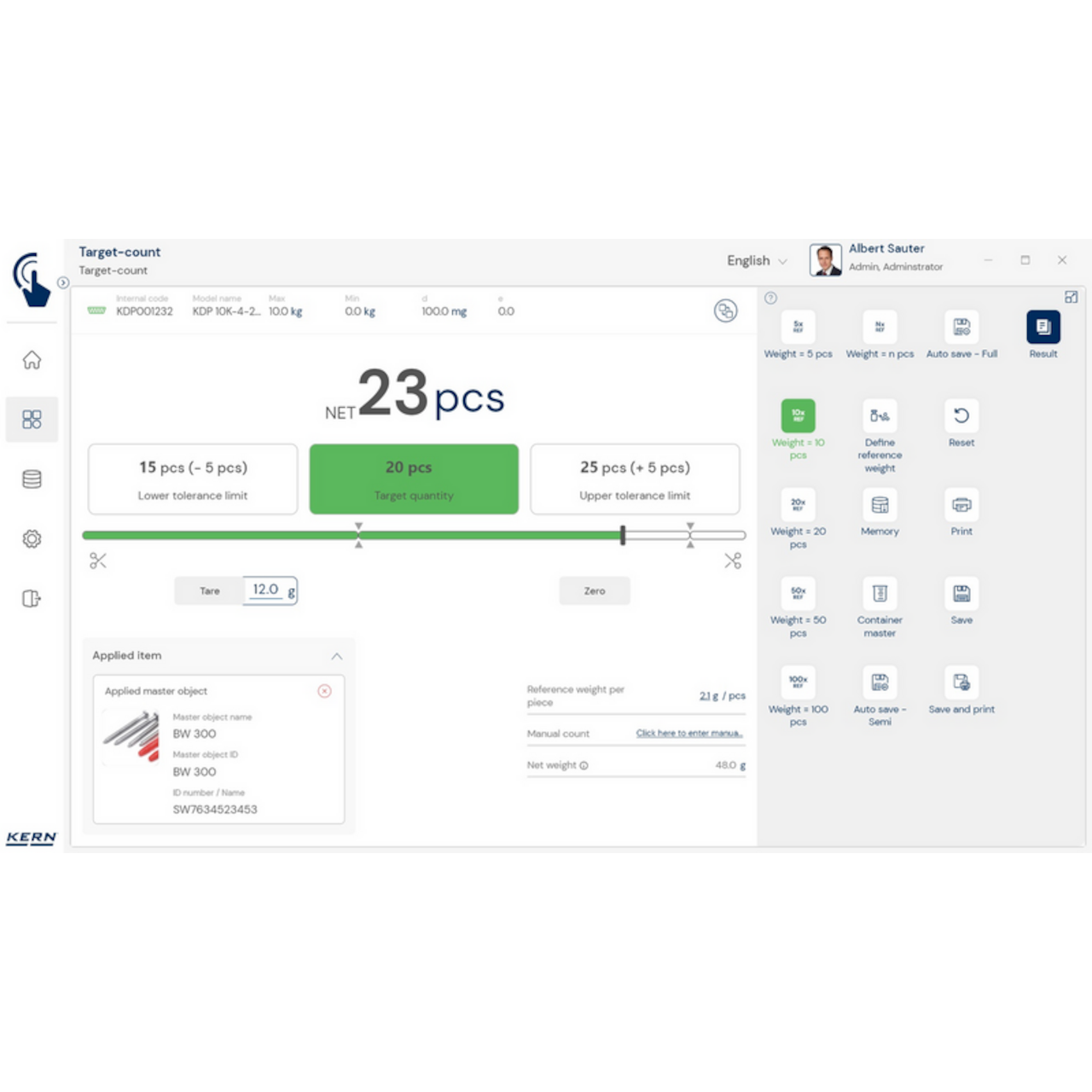 KERN EasyTouch SET-33 Target Count