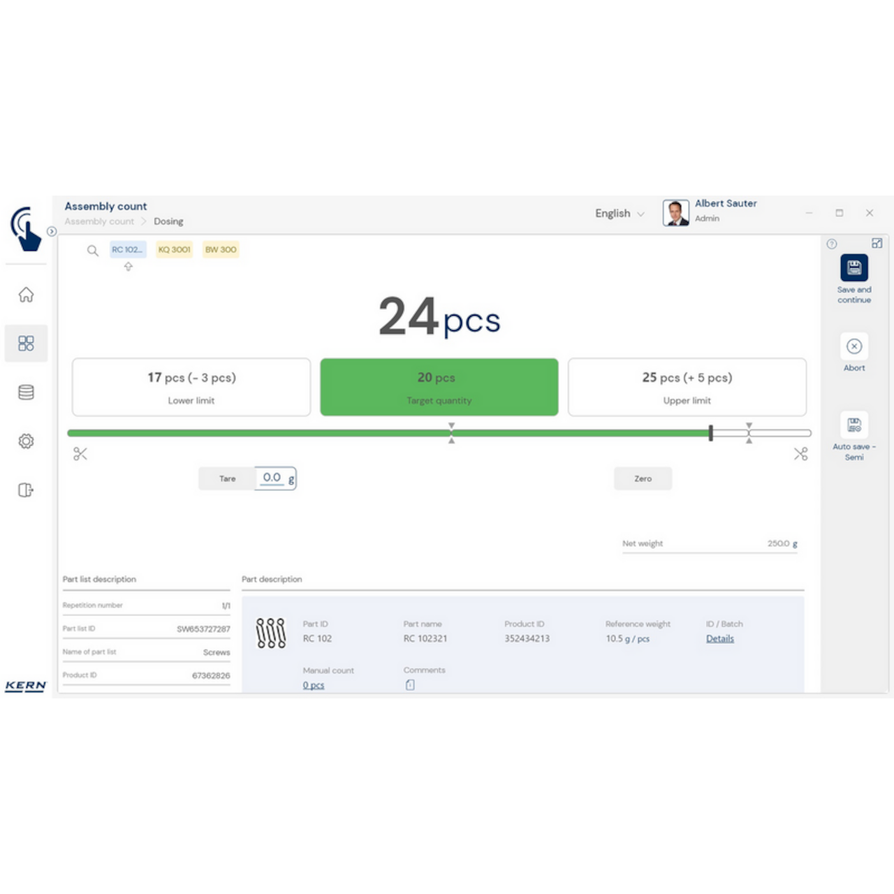 KERN EasyTouch SET-35 Assembly Count