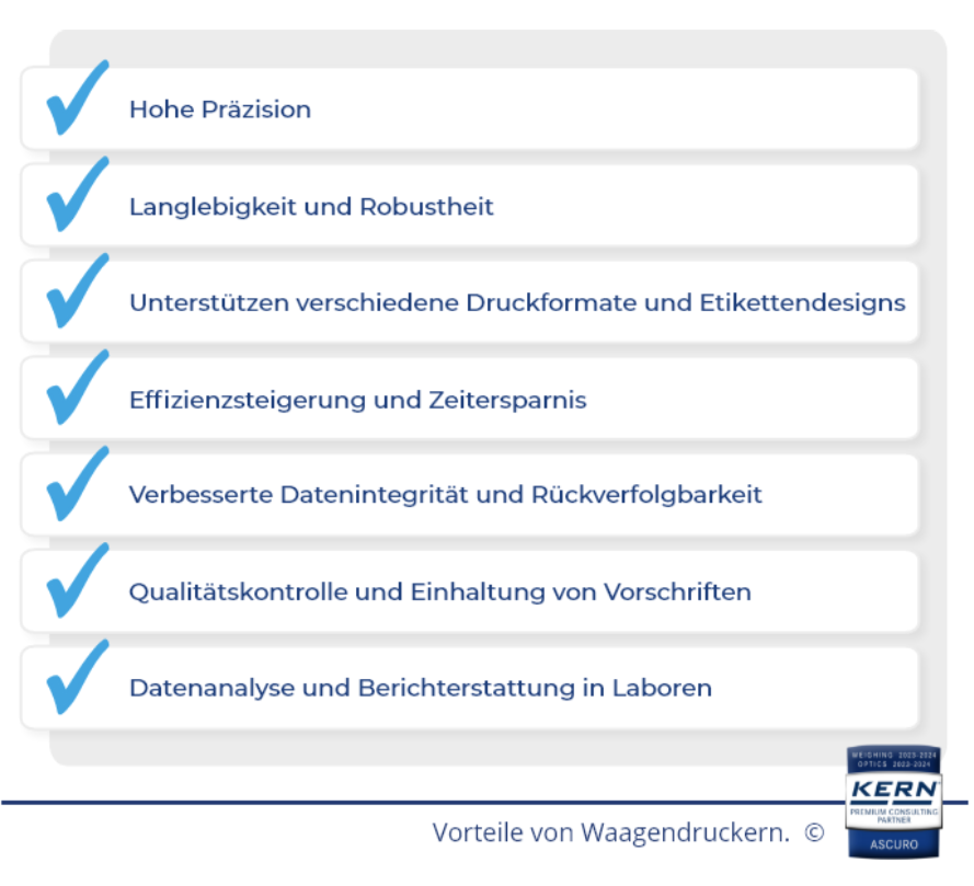 Alle Vorteile von Druckern von KERN & SOHN im &Uuml;berblick.