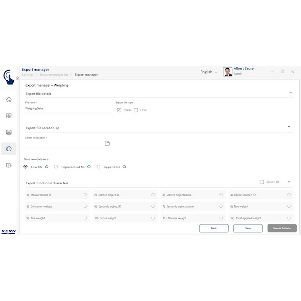 KERN EasyTouch SET-37 Export Manager