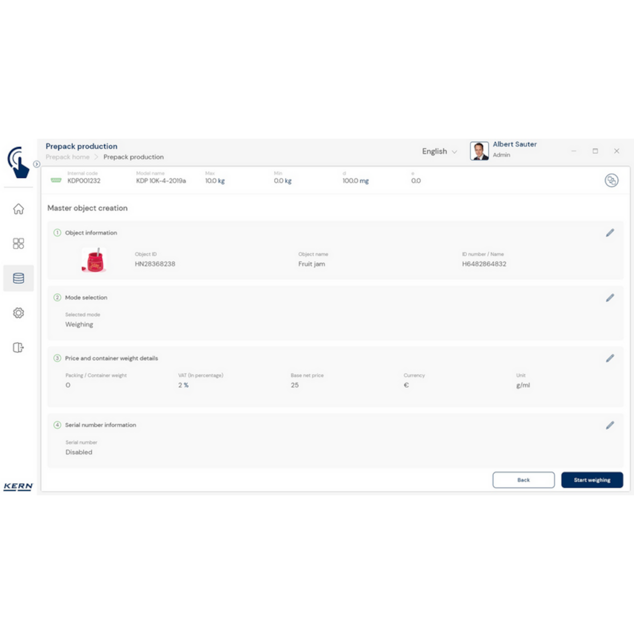 KERN EasyTouch SET-17 PrePack