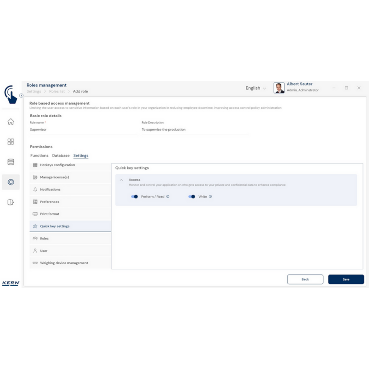 KERN EasyTouch SET-311 Quick Key