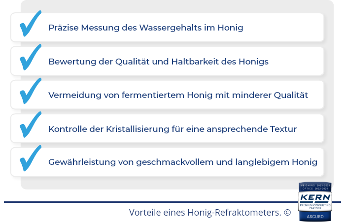 Vorteile eines Honig-Refraktometers.