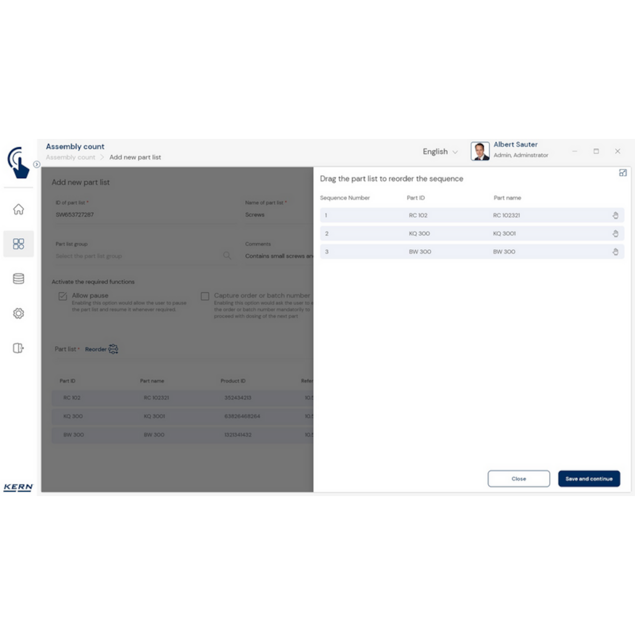 KERN EasyTouch SET-35 Assembly Count