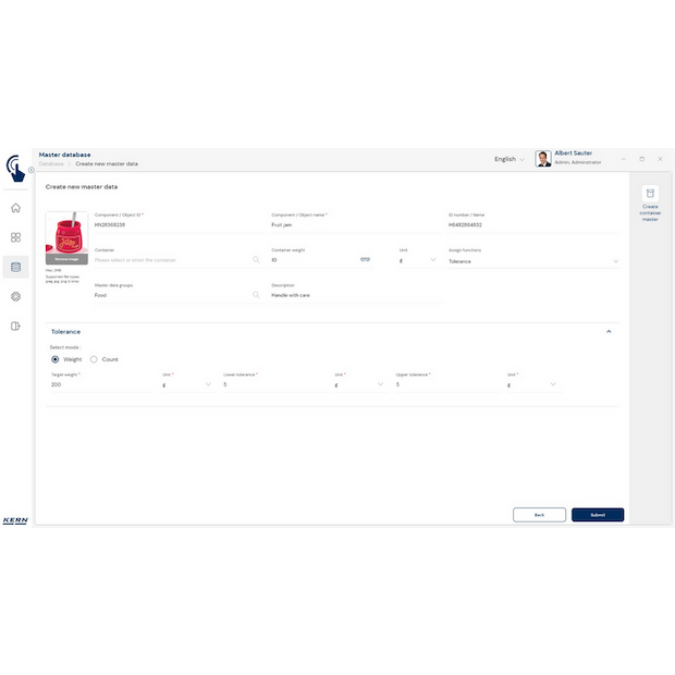 KERN EasyTouch SET-31 Tolerance