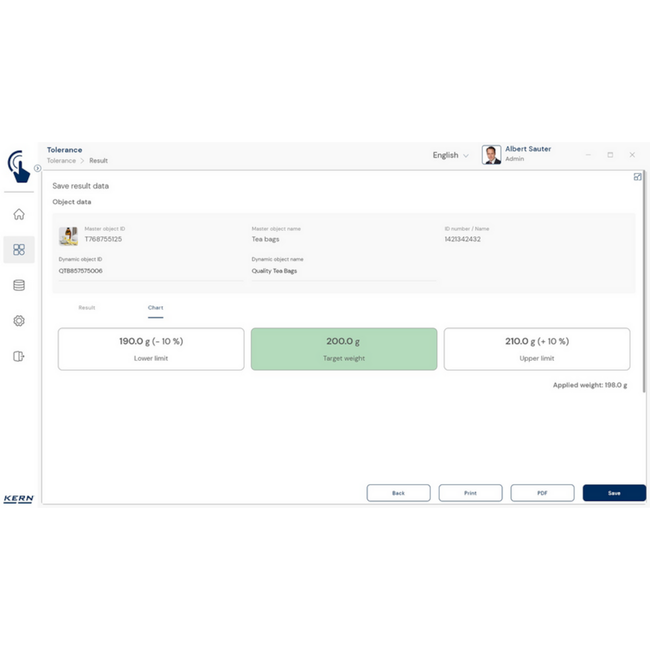 KERN EasyTouch SET-31 Tolerance