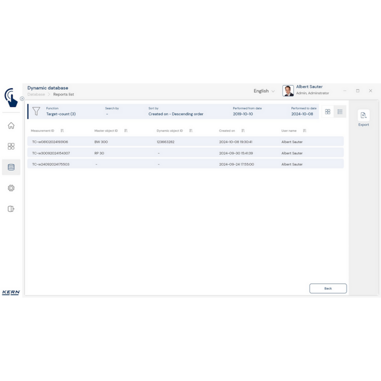 KERN EasyTouch SET-33 Target Count