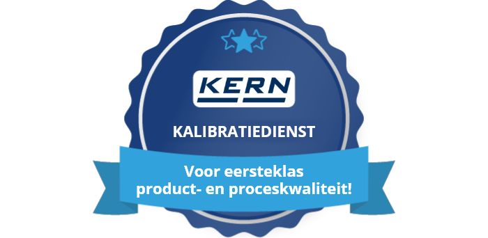 Badge met KERN kalibratiedienst en de tekst “voor eersteklas product- en proceskwaliteit
