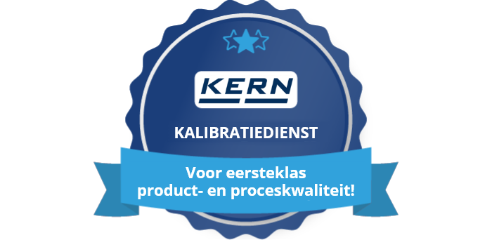 Badge met KERN kalibratiedienst en de tekst &ldquo;voor eersteklas product- en proceskwaliteit