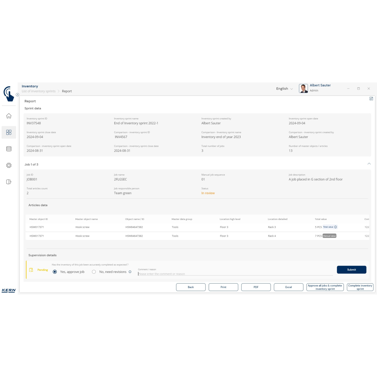 Inventurwaage KERN CKE 3600-2-Inventory