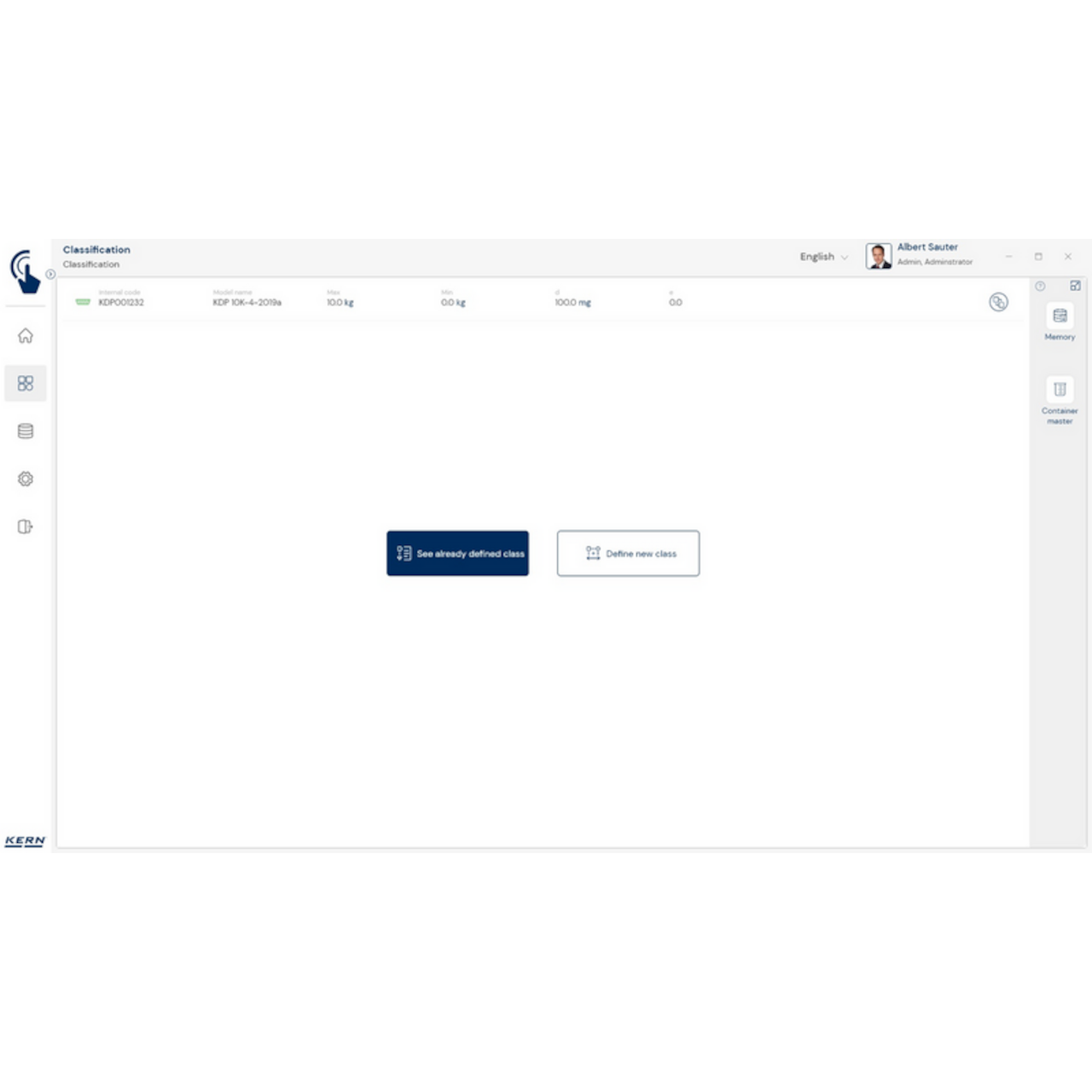 KERN EasyTouch SET-06 Classification